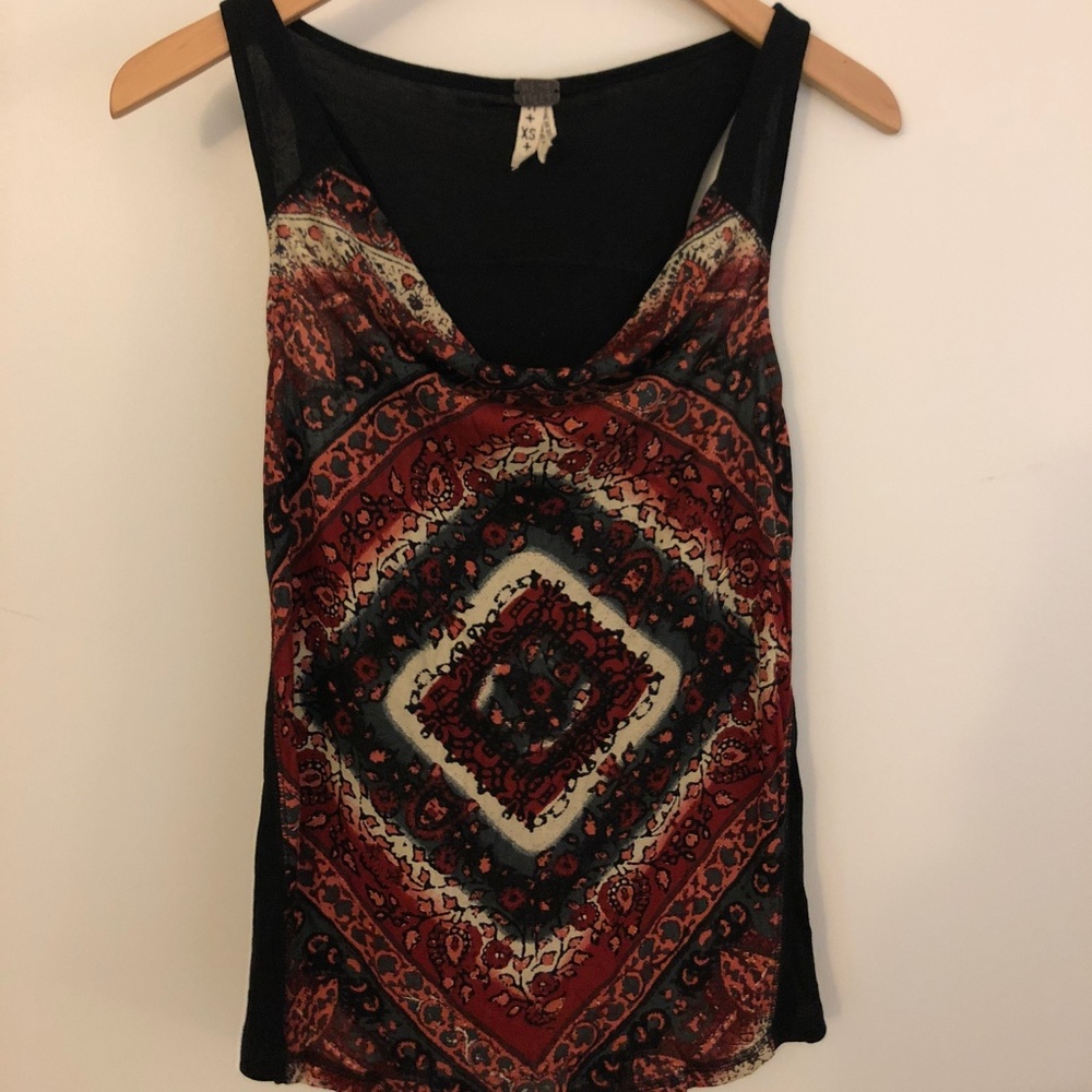 Free People Sleeveless Top with Scalloped Neckline